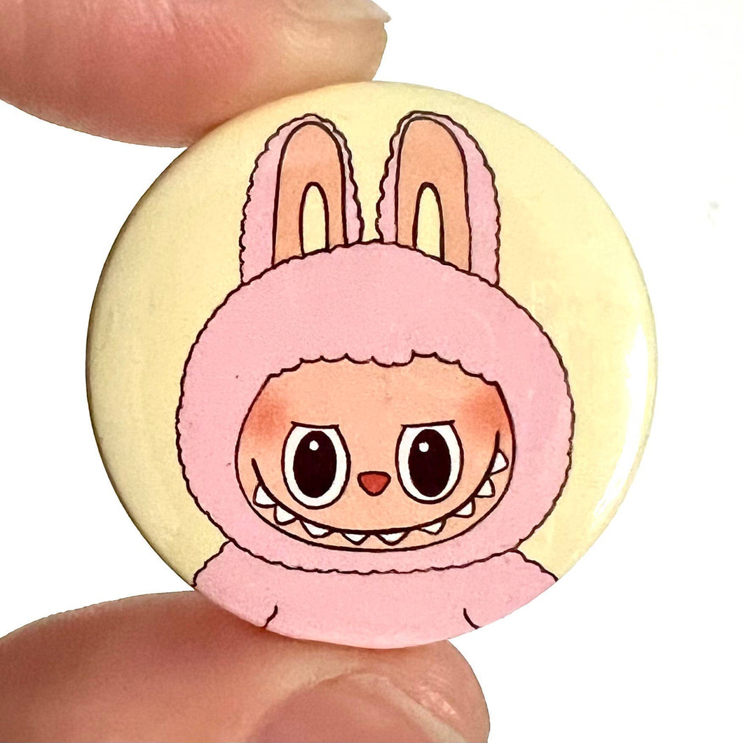 Cute Monster Face Inspired Button Pin Badge
