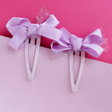 Load image into Gallery viewer, Lavender Mini Grosgrain Hair Clips