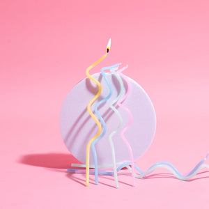 Swirly Cake Candles / Pastel (Pk 16)