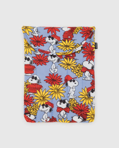 Baggu -Puffy Laptop Sleeve Floral Snoopy 13