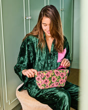 Load image into Gallery viewer, KIP &amp; Co. Golden Peony Velvet Toiletry Bag