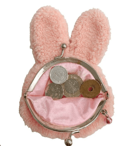 Monchhichi Gamaguchi Coin Clip Purse - Pink Bunny