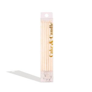 White Glitter Cake Candles (15cm)