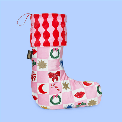 Kissmas Checkerboard Velvet Stocking