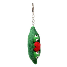 Load image into Gallery viewer, Felt Keychain - 2 Peas In A Pod Felt Keyring, Bag Charm
