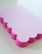Load image into Gallery viewer, Scalloped Shaped Notepad | Lilac + Hot Pink Edge