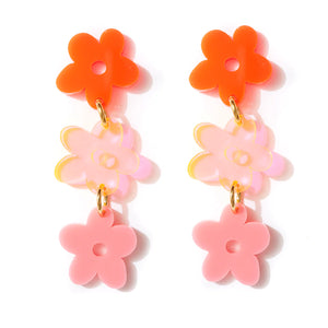 Emeldo Earrings Sunday Bunch//neon red, orange and pink