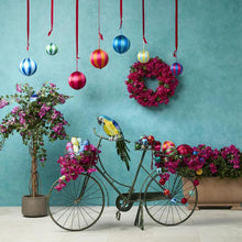 Load image into Gallery viewer, Silk Stripe Bauble Small Pink &amp; Green