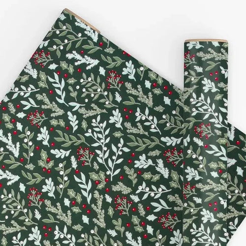 Wrapping Paper Foliage Forest Green 10 metres