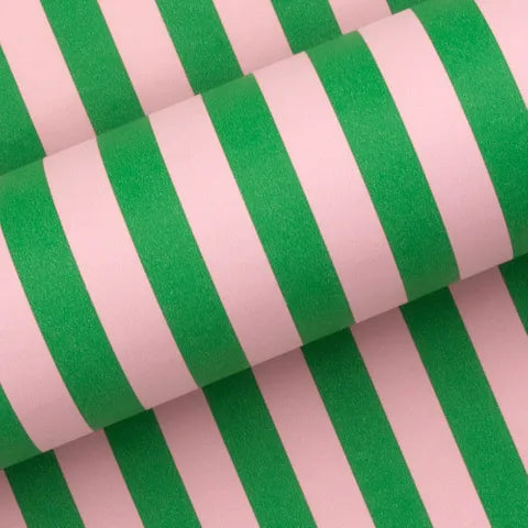 Wrapping Paper Emerald / Pink Stripe