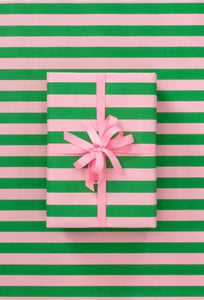 Wrapping Paper Emerald / Pink Stripe