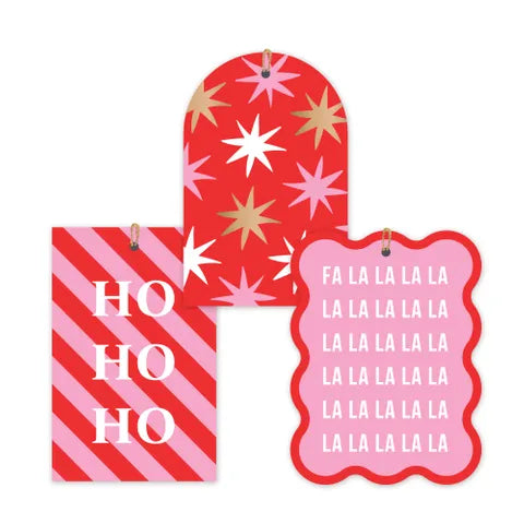 Nova Bright Red/Pink Poppy Gift Tags (Pack 6)
