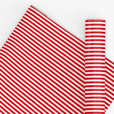 Wrapping Paper 10M Uncoated Candy Stripe Red/White