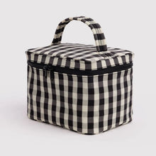 Load image into Gallery viewer, Baggu Large Cosmetic Case - Black and Cream Gingham