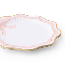 Load image into Gallery viewer, ELEGANT PINK &amp; GOLD BOW DINNER PLATES