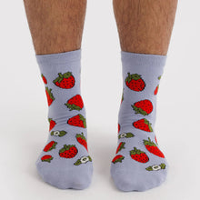 Load image into Gallery viewer, Baggu Crew Sock Strawberry Blossom