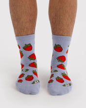 Load image into Gallery viewer, Baggu Crew Sock Strawberry Blossom