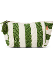 Load image into Gallery viewer, KIP &amp; Co. Moss Stripe Velvet Toiletry Bag
