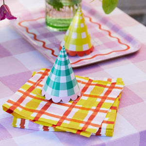 Orange and Yellow Gingham Napkins (Pack 20)