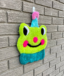 Clown Frog, Tufted Rug Wall Hanging: Slime