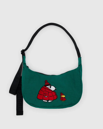 Baggu - Medium Nylon Cresent Bag Snoopy And Woodstock