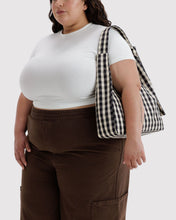 Load image into Gallery viewer, Baggu Nylon Shoulder Bag Black &amp; Cream Gingham