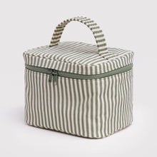 Load image into Gallery viewer, Baggu Large Cosmetic Case Sage Stripe