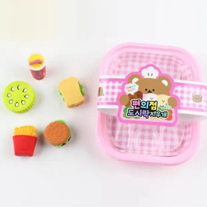 Convenience Store Bento Lunch Boxes Eraser Set