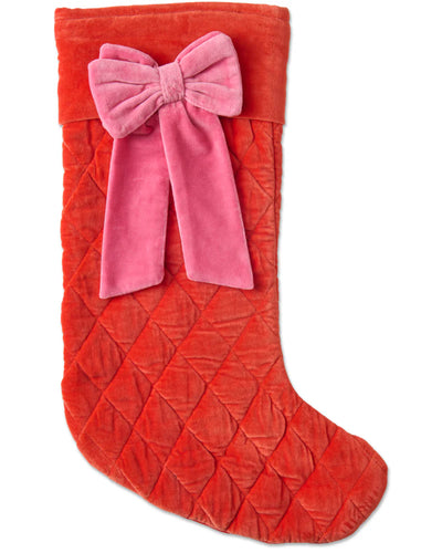 KIP & Co. Christmas Bow Velvet Stocking