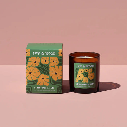 Ivy & Wood Lemongrass & Sage Scented Candle