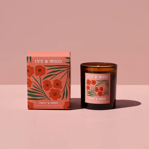 Ivy & Wood Poppy & Amber Scented Candle