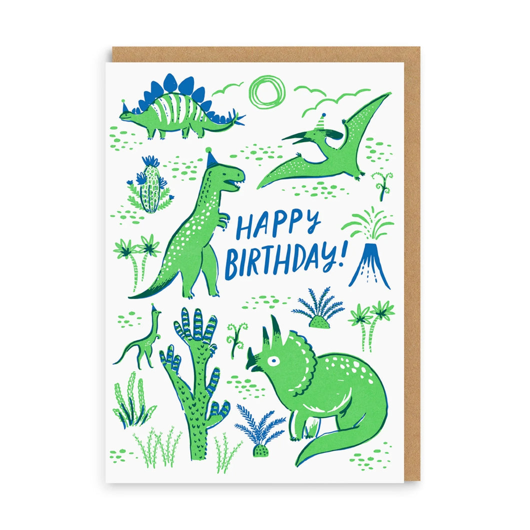 Dino Party Birthday Greeting Card