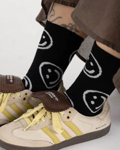 Baggu Crew Socks Black Happy