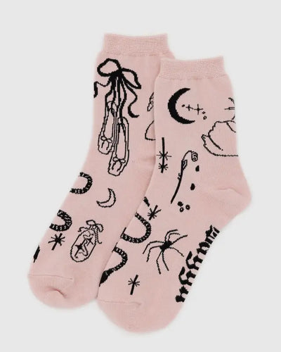 Baggu Crew Socks Ballet Icons