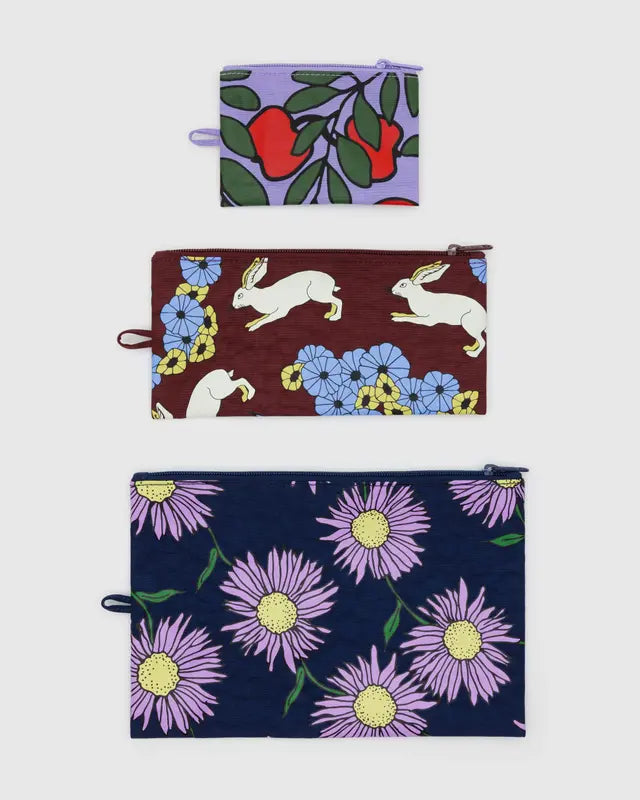 Baggu - Flat Pouch Set - Night Orchard