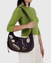 Load image into Gallery viewer, Baggu - Medium Nylon Cresent Bag Embroidered Get Ready With Me