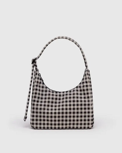 Baggu - Mini Nylon Shoulder Bag - Black & White Gingham