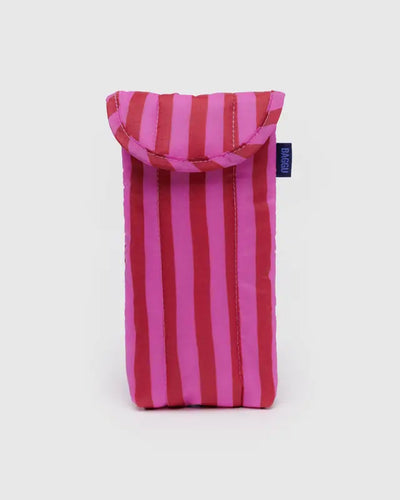 Baggu - Puffy Glasses Sleeve Pink & Red Painted Stripe