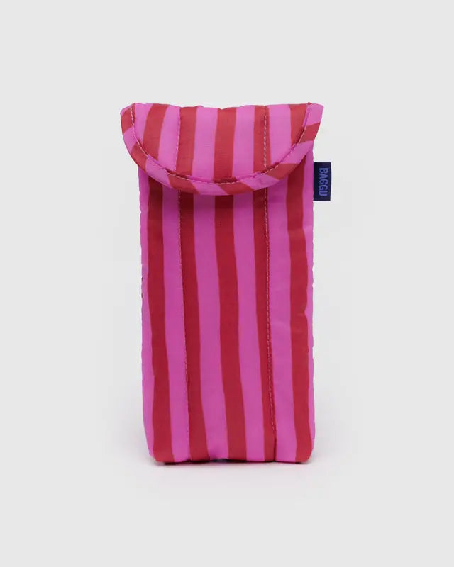 Baggu - Puffy Glasses Sleeve Pink & Red Painted Stripe