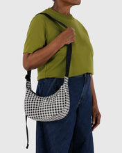 Load image into Gallery viewer, Baggu - Small Nylon Crescent Bag- Black &amp; White Gingham