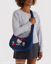 Load image into Gallery viewer, Baggu - Medium Nylon Crescent Bag - Embroidered Hello Kitty &amp; Teddy