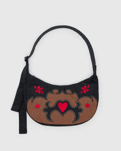 Baggu - Medium Nylon Crescent Bag Western Applique