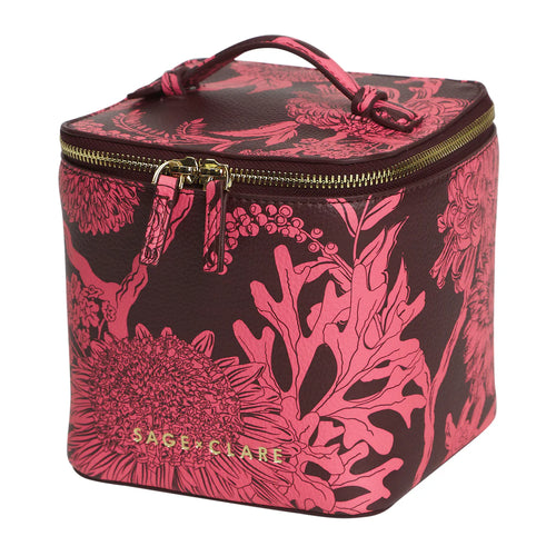 SAGE X CLARE Delphine Small Cosmetic Case - Garnet