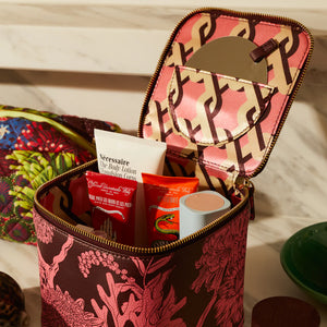SAGE X CLARE Delphine Small Cosmetic Case - Garnet
