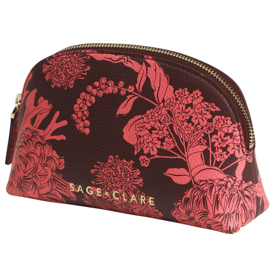 SAGE X CLARE Delphine Cosmetic Pouch - Garnet
