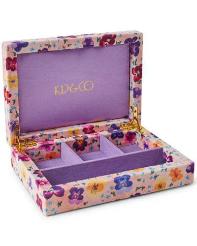 KIP & Co. Velvet Pansy Jewellery Box (sml)