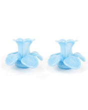 Load image into Gallery viewer, Kip &amp; Co Flower Top Candle Holder Blue (Set 2)