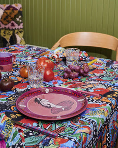 Kip & Co x Jenny Kee Parrots & Cockatoos Linen Tablecloth Standard Rectangular