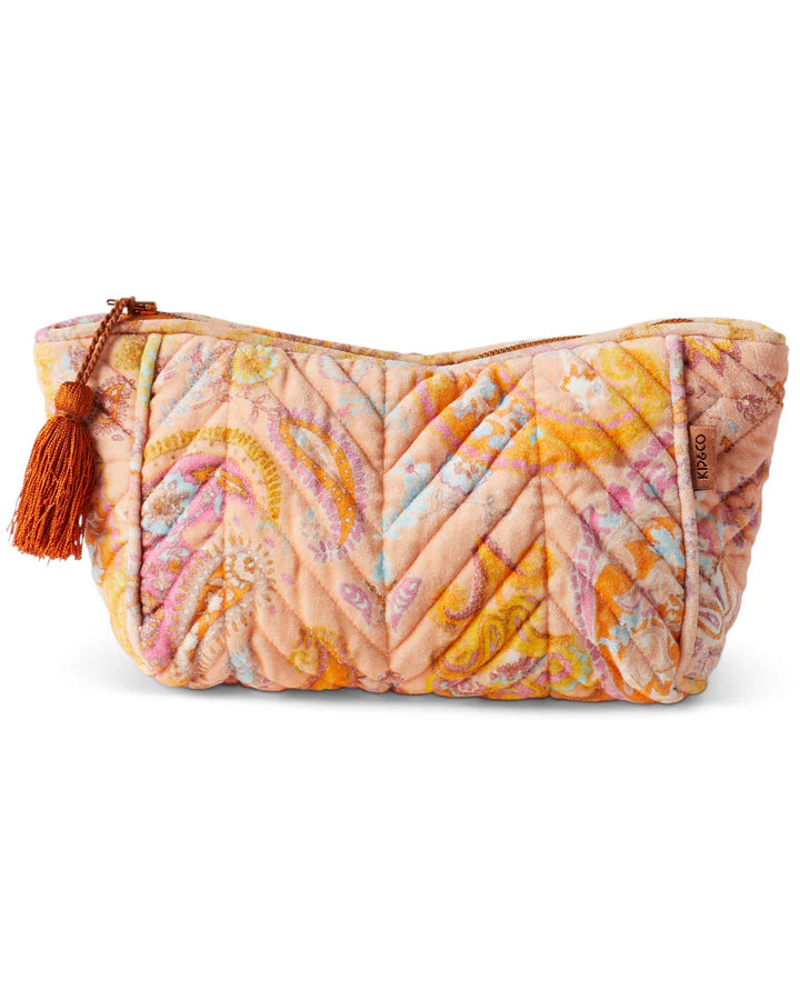 KIP & Co. Paisley Velvet Toiletry Bag