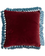 Load image into Gallery viewer, KIP &amp; Co. Pomegranate Velvet Tassel Cushion